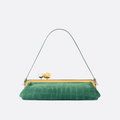 JACQUEMUS LE SALON CLUTCH AUS WILDLEDER MIT KROKO-PRÄGUNG