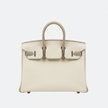 HERMÈS BIRKIN 25 HSS TASCHE IN CRAIE / GRIS TOURTERELLE AUS TOGO LEDER