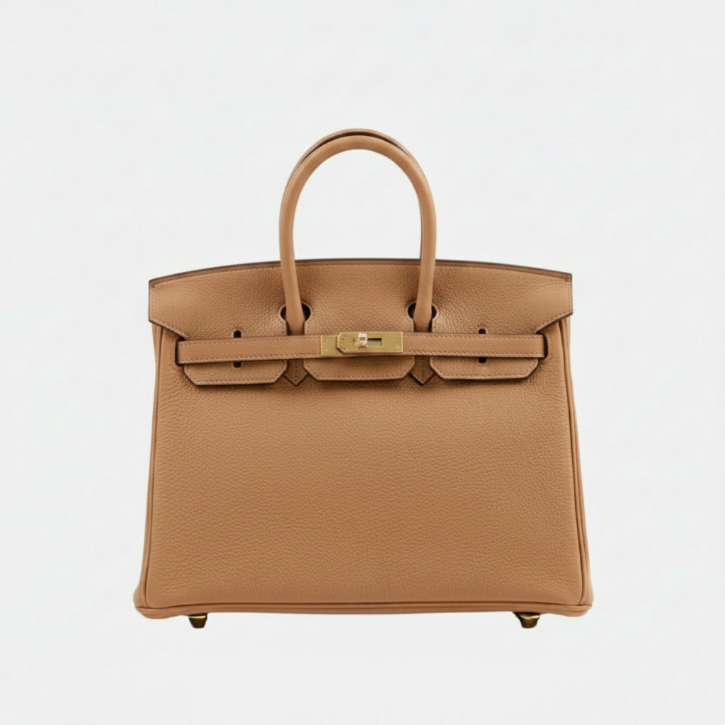 HERMÈS BIRKIN 25 HSS TASCHE IN CRAIE / GRIS TOURTERELLE AUS TOGO LEDER
